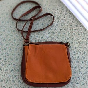 NWOT Genuine Italian Brown Leather Crossbody Handbag Purse Bag